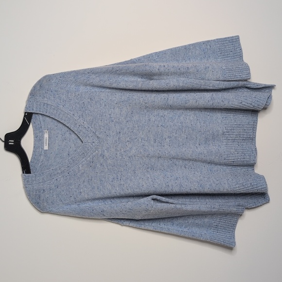 MERSEA Montauk Speckled Knit V Neck Sweater Baby Blue OS - Picture 3 of 12